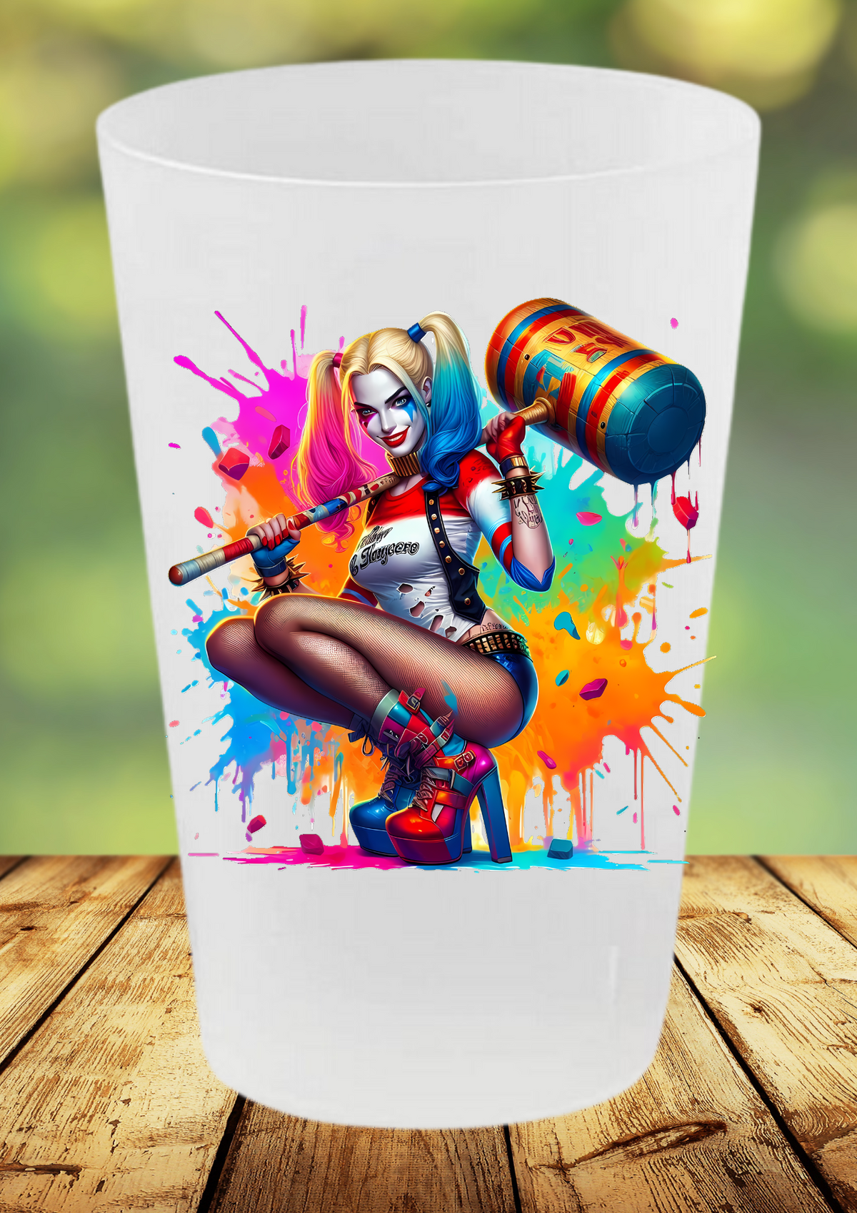 🥤 Verre réutilisable Harley Quinn – Collection Super-Héros ⚡