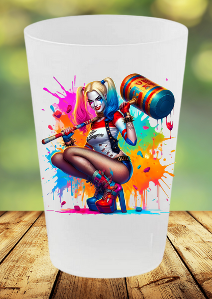 🥤 Verre réutilisable Harley Quinn – Collection Super-Héros ⚡