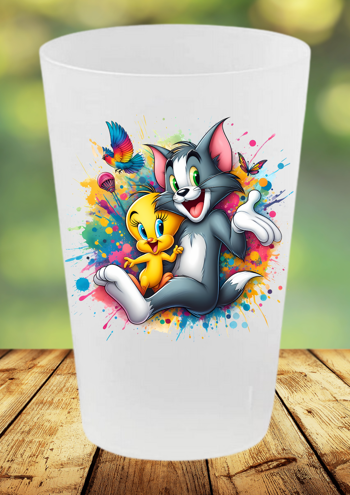 🥤 Gobelet Réutilisable Tom, Jerry & Titi – Collection Color Splash