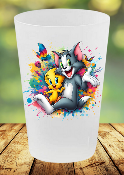 🥤 Gobelet Réutilisable Tom, Jerry & Titi – Collection Color Splash