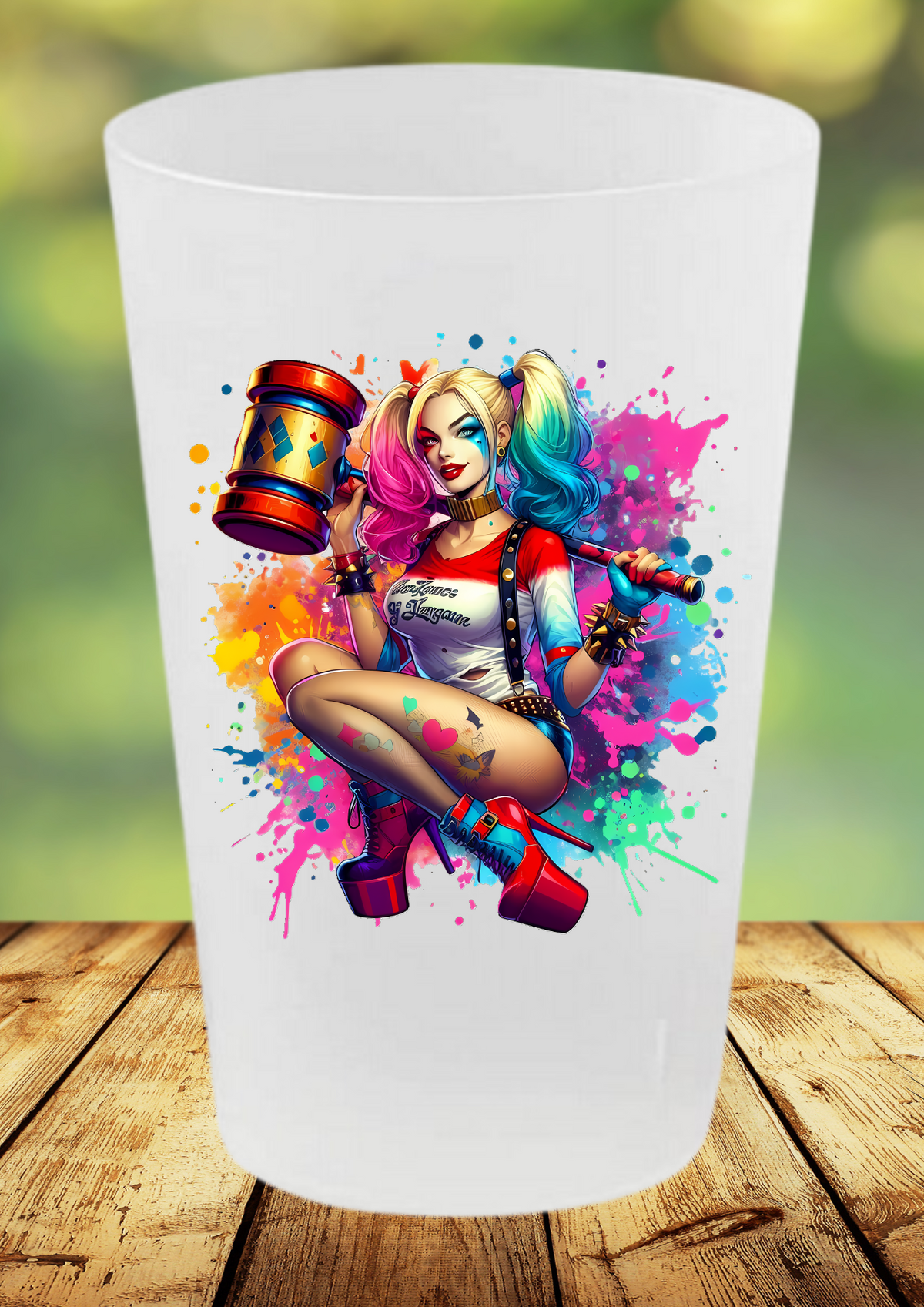 🥤 Verre réutilisable Harley Quinn – Collection Super-Héros ⚡
