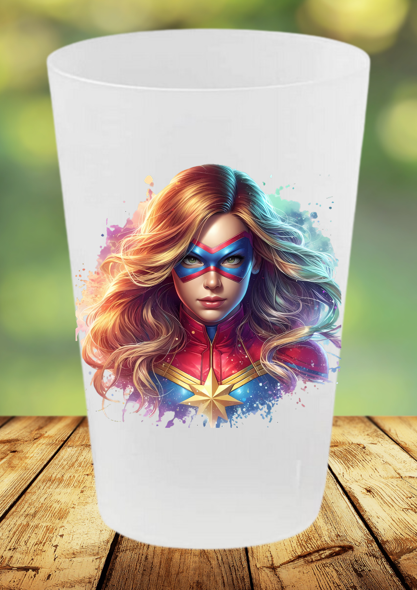 🥤 Gobelet Réutilisable Captain Marvel – Édition Splash Art