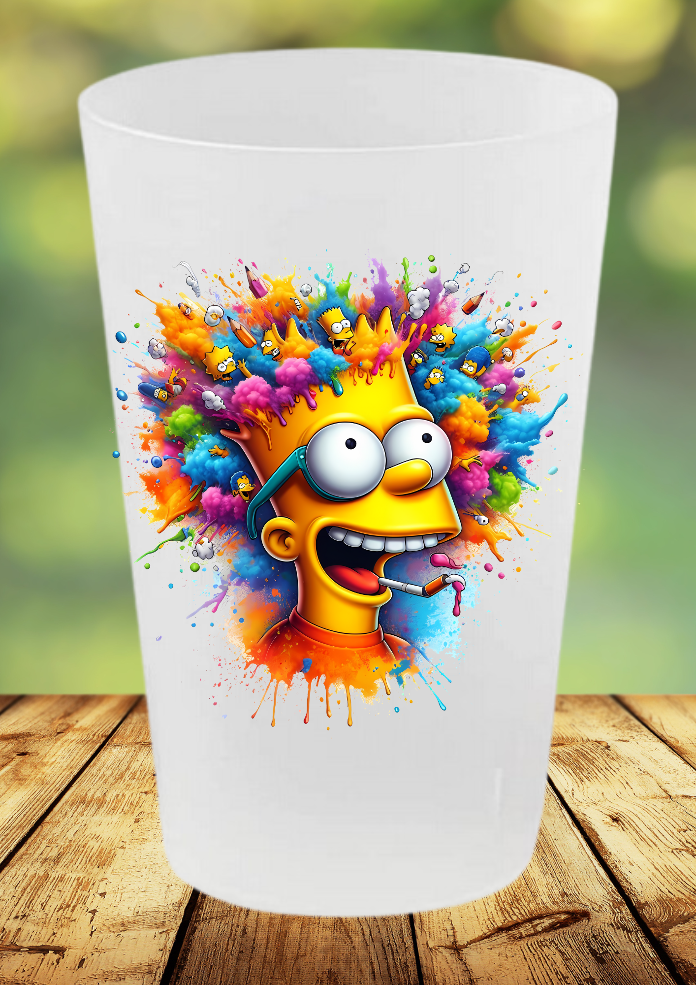 🥤 Gobelet Réutilisable Homer & Bart Splash – Collection Fun & Colorée