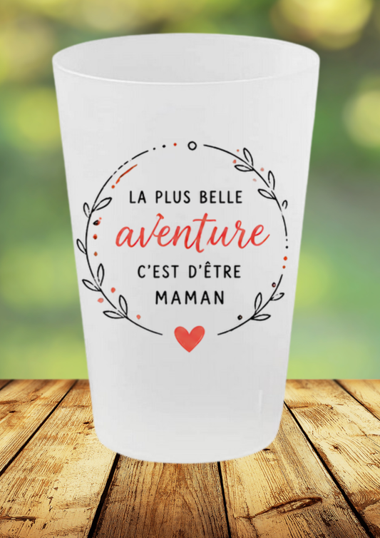 🥤 Gobelet "La plus belle aventure, c’est d’être maman" – Élégance & émotion 💖
