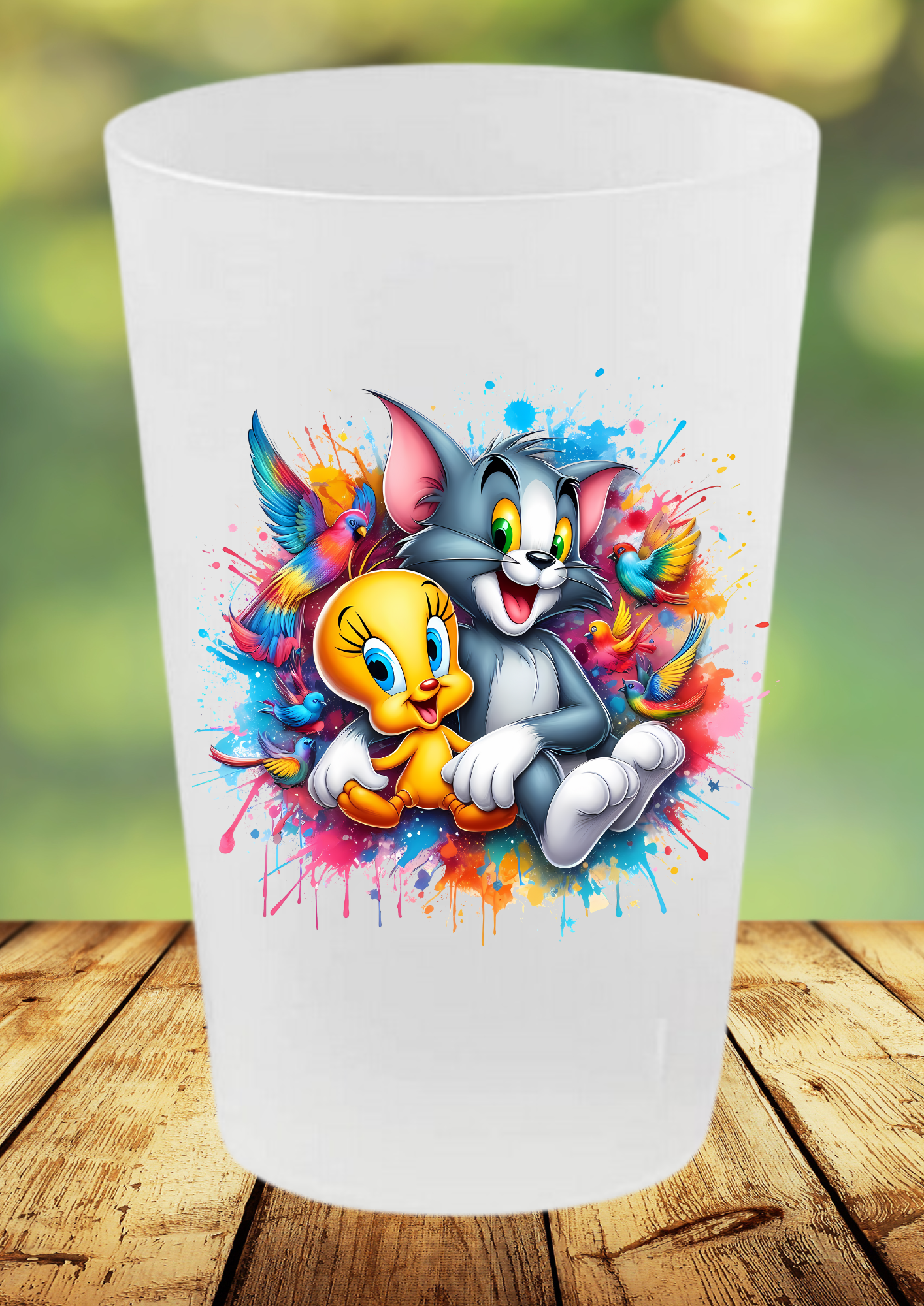 🥤 Gobelet Réutilisable Tom, Jerry & Titi – Collection Color Splash