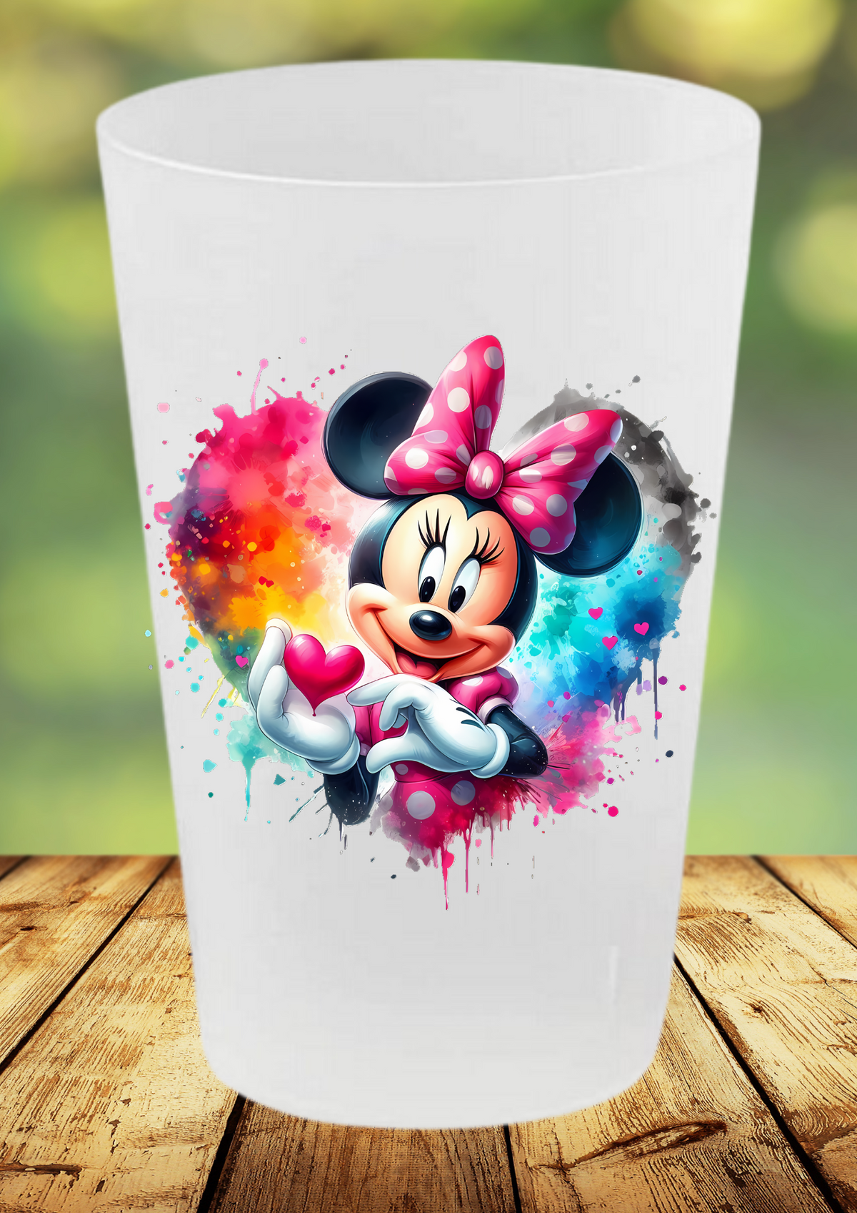 🥤 Gobelet Réutilisable Minnie – Collection Color Splash 🌈
