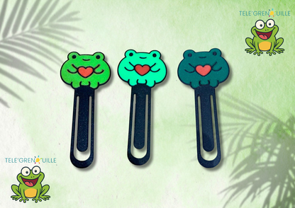 📖 Marque-page Grenouille 3D – Télégrenouille – 3 Couleurs au Choix