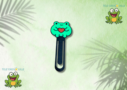 📖 Marque-page Grenouille 3D – Télégrenouille – 3 Couleurs au Choix