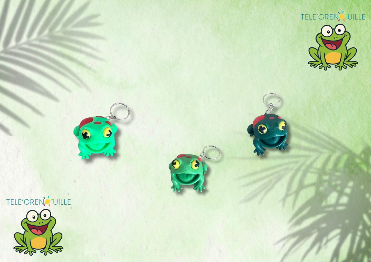 Porte-clé Grenouille 3D – Télégrenouille – 3 Couleurs au Choix