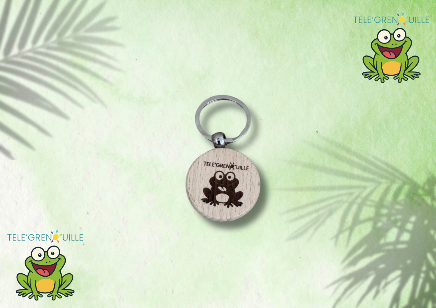 🔑 Porte-clés en bois « TÉLÉ’GRENOUILLE » 🐸