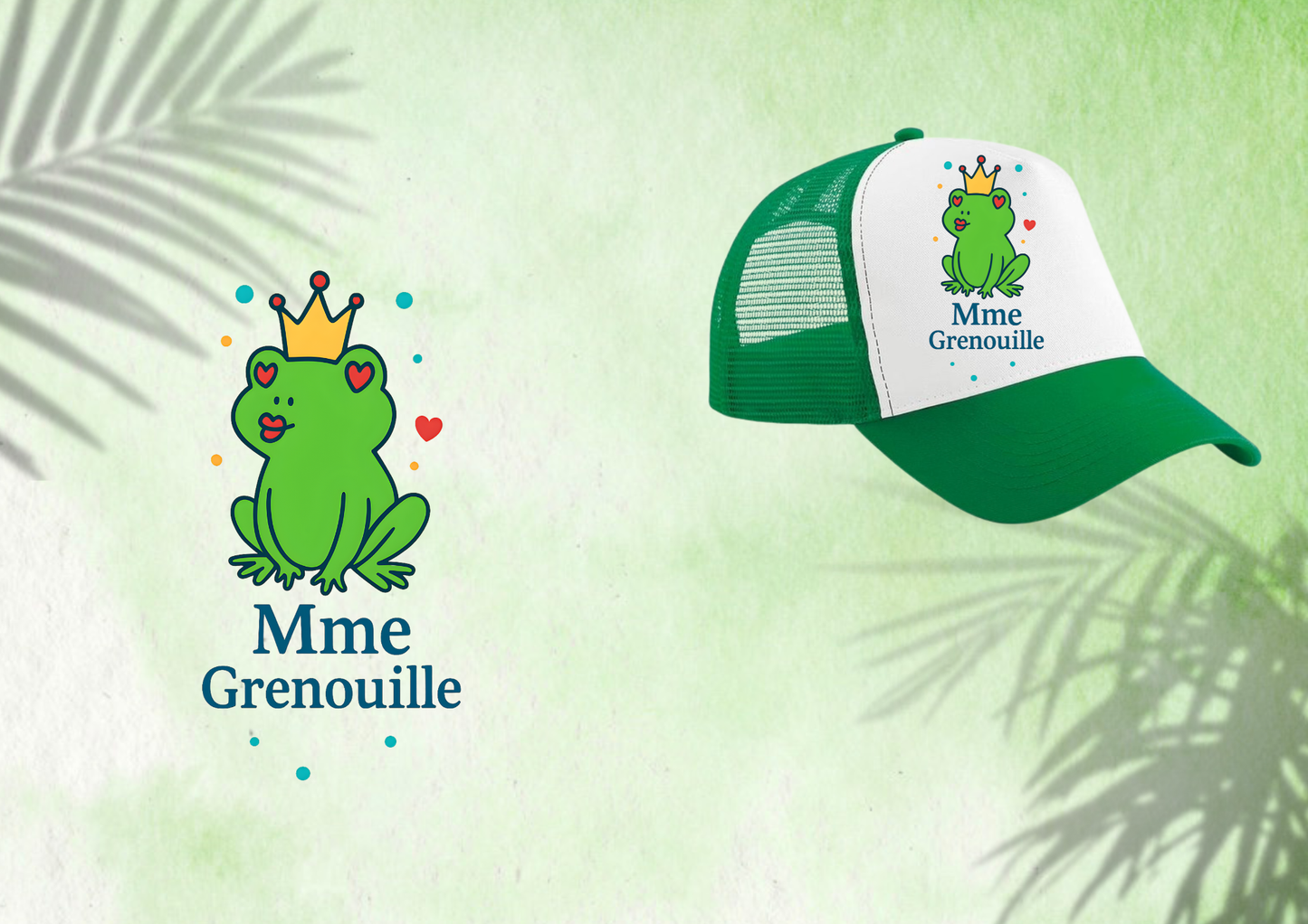 🧢 Casquette Trucker – Grenouille Cœur