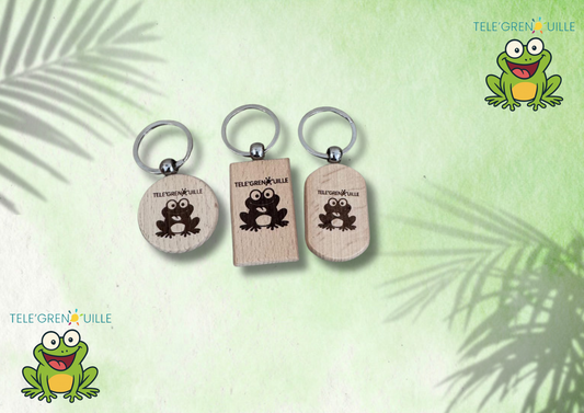 🔑 Porte-clés en bois « TÉLÉ’GRENOUILLE » 🐸
