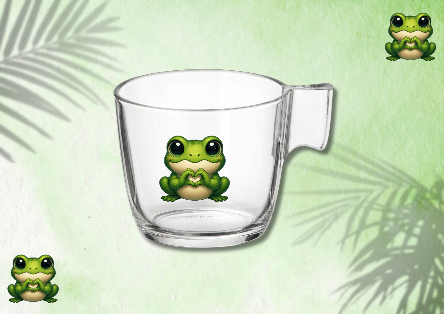 Tasse en verre 23 cl « Grenouille Cœur »