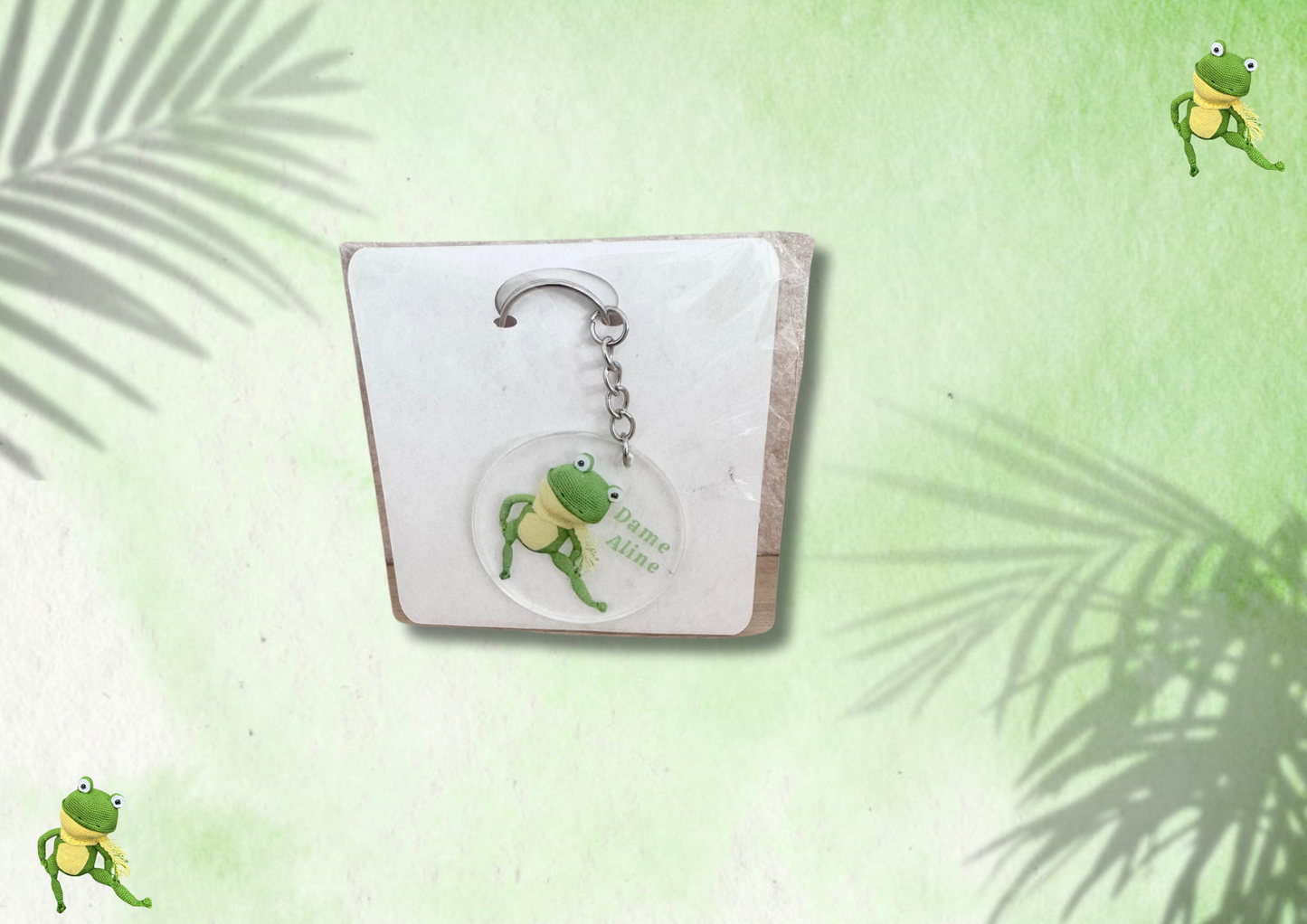 🔑 Porte-clé Acrylique Dame Aline Grenouille