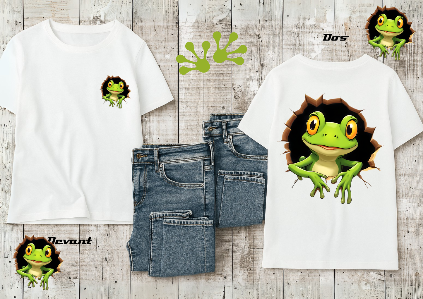 🐸 T-shirt Grenouille – Effet 3D qui sort du t-shirt !