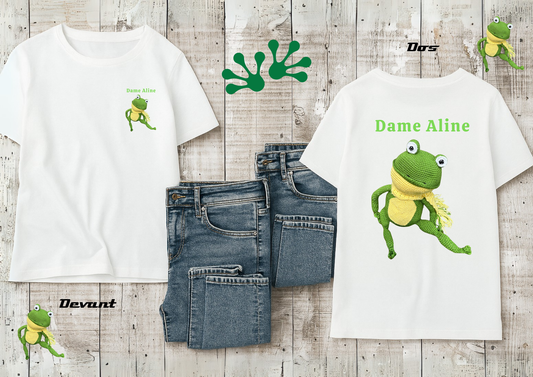 👕 T-shirt Dame Aline – Grenouille chic et décontractée 🐸💚