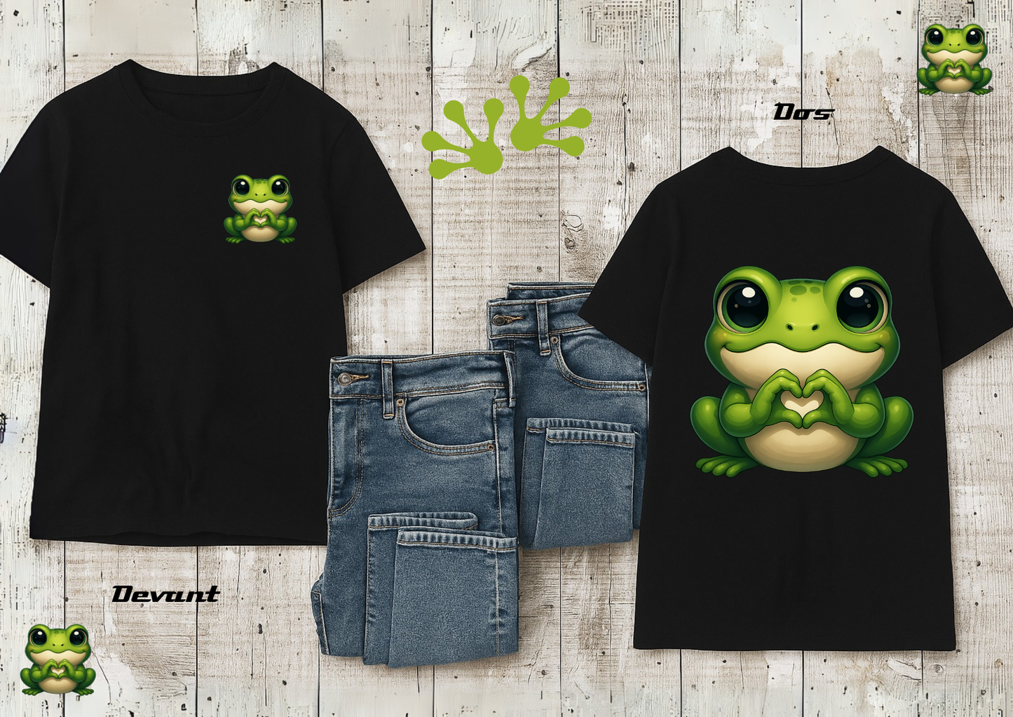 T-shirt Grenouille Cœur – L’amour bat au rythme des bonds !