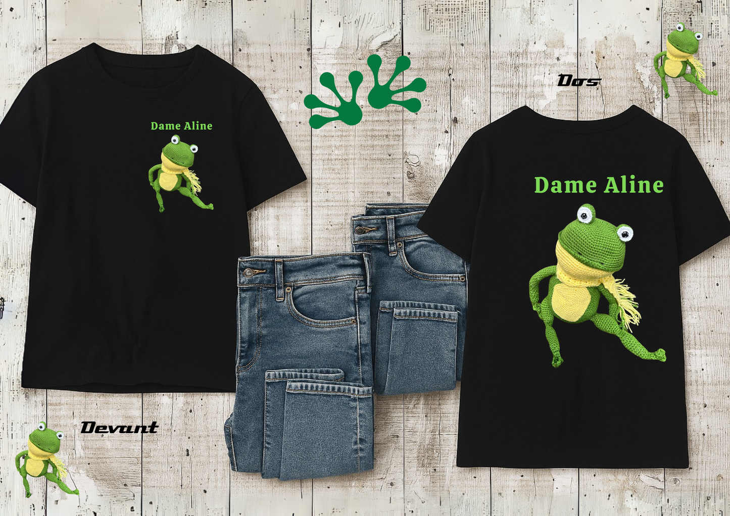 👕 T-shirt Dame Aline – Grenouille chic et décontractée 🐸💚