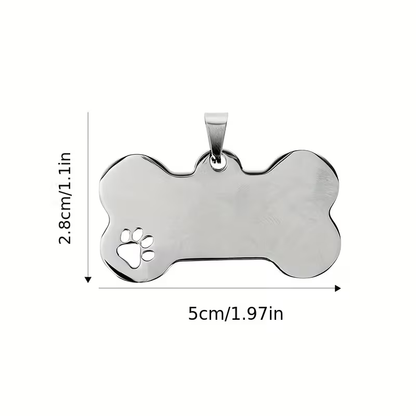 Dimensions de la médaille pour chien en forme d’os : 5 x 2,8 cm