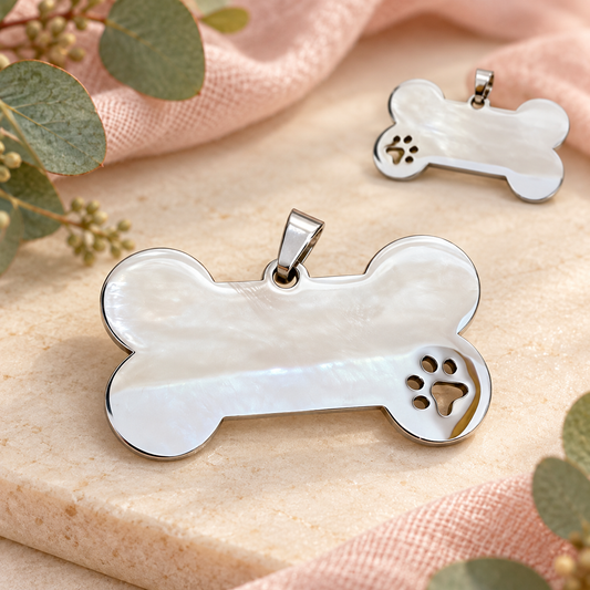 Médaille d’identification pour chien gravée en forme d’os