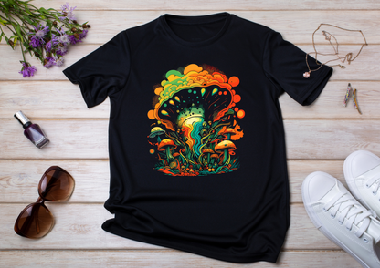 T-shirt Psychedelic Design personnalisé – 100 motifs au choix – Noir ou Blanc