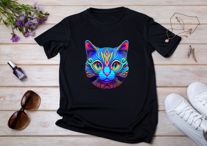 T-shirt Psychedelic Design personnalisé – 100 motifs au choix – Noir ou Blanc