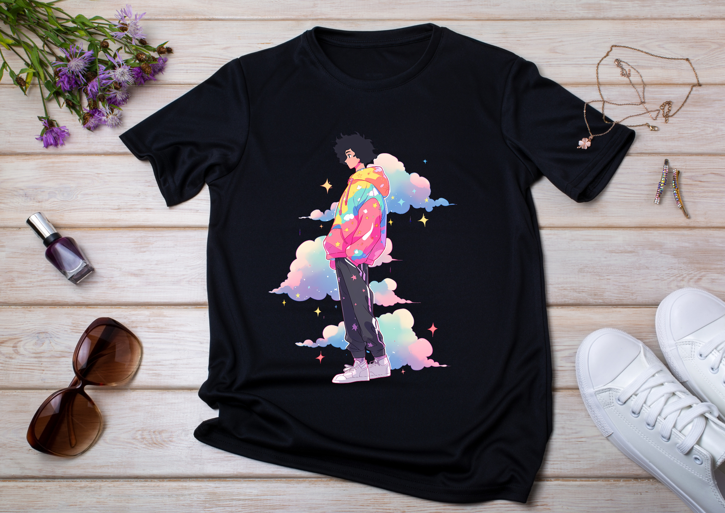 T-shirt Retro Anime Nostalgia – 61 modèles au choix – Noir ou Blanc