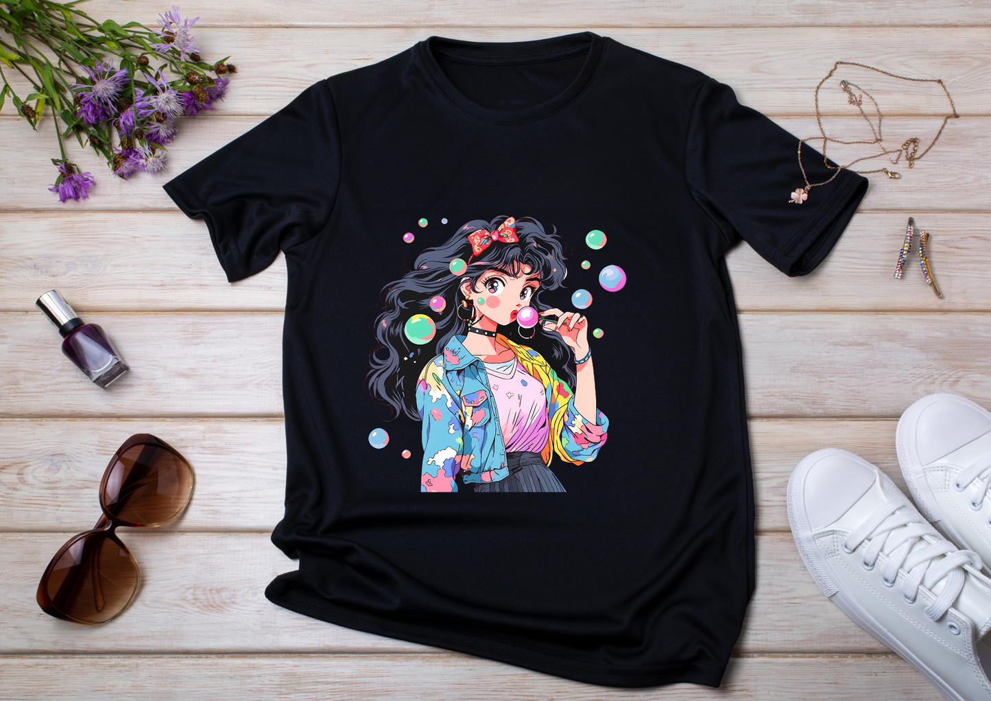 T-shirt Retro Anime Nostalgia – 61 modèles au choix – Noir ou Blanc