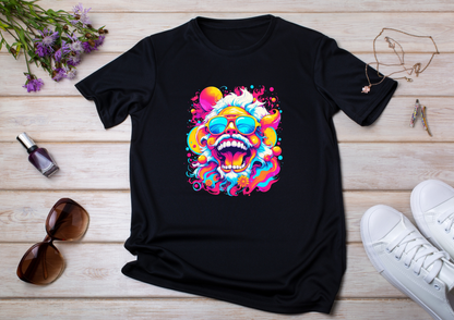 T-shirt Psychedelic Design personnalisé – 100 motifs au choix – Noir ou Blanc
