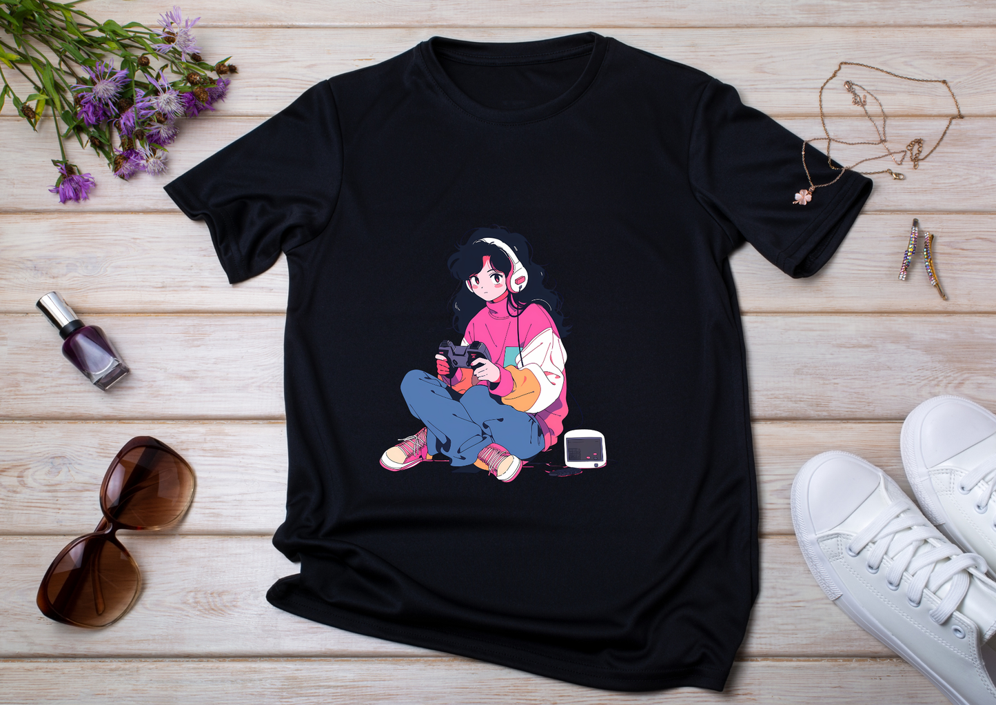 T-shirt Retro Anime Nostalgia – 61 modèles au choix – Noir ou Blanc