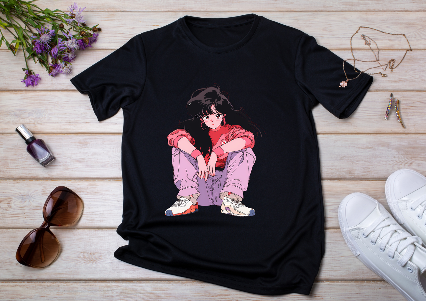 T-shirt Retro Anime Nostalgia – 61 modèles au choix – Noir ou Blanc