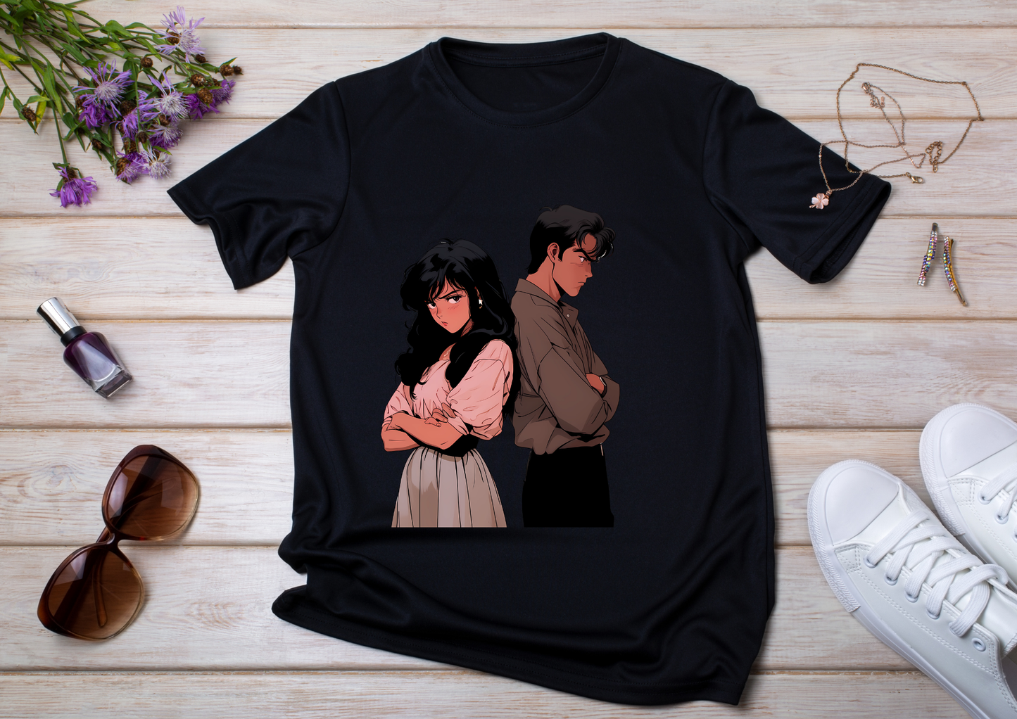 T-shirt Retro Anime Nostalgia – 61 modèles au choix – Noir ou Blanc