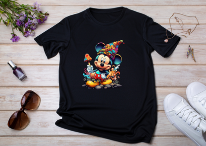 T-shirt Psychedelic Design personnalisé – 100 motifs au choix – Noir ou Blanc