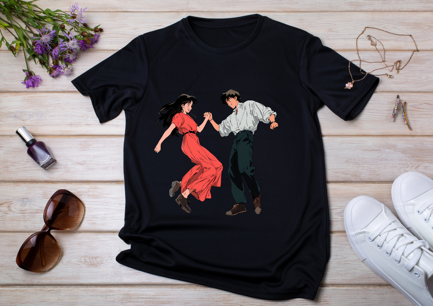 T-shirt Retro Anime Nostalgia – 61 modèles au choix – Noir ou Blanc
