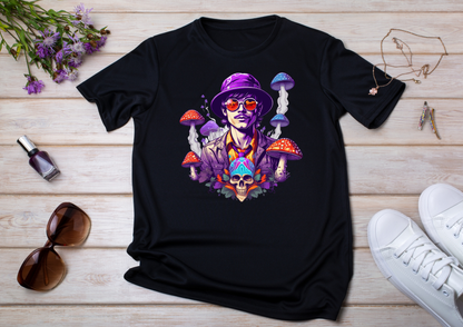 T-shirt Psychedelic Design personnalisé – 100 motifs au choix – Noir ou Blanc