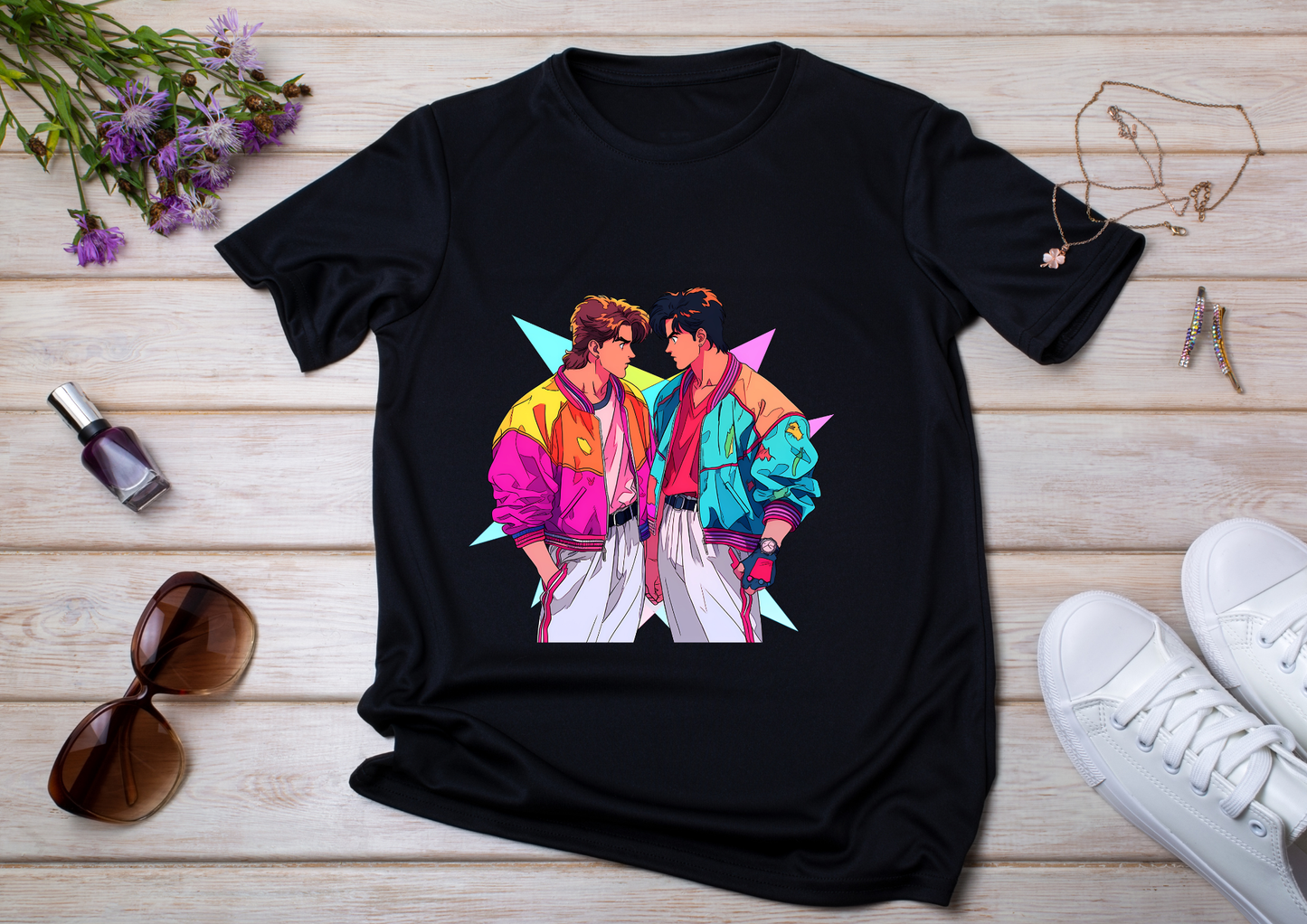 T-shirt Retro Anime Nostalgia – 61 modèles au choix – Noir ou Blanc