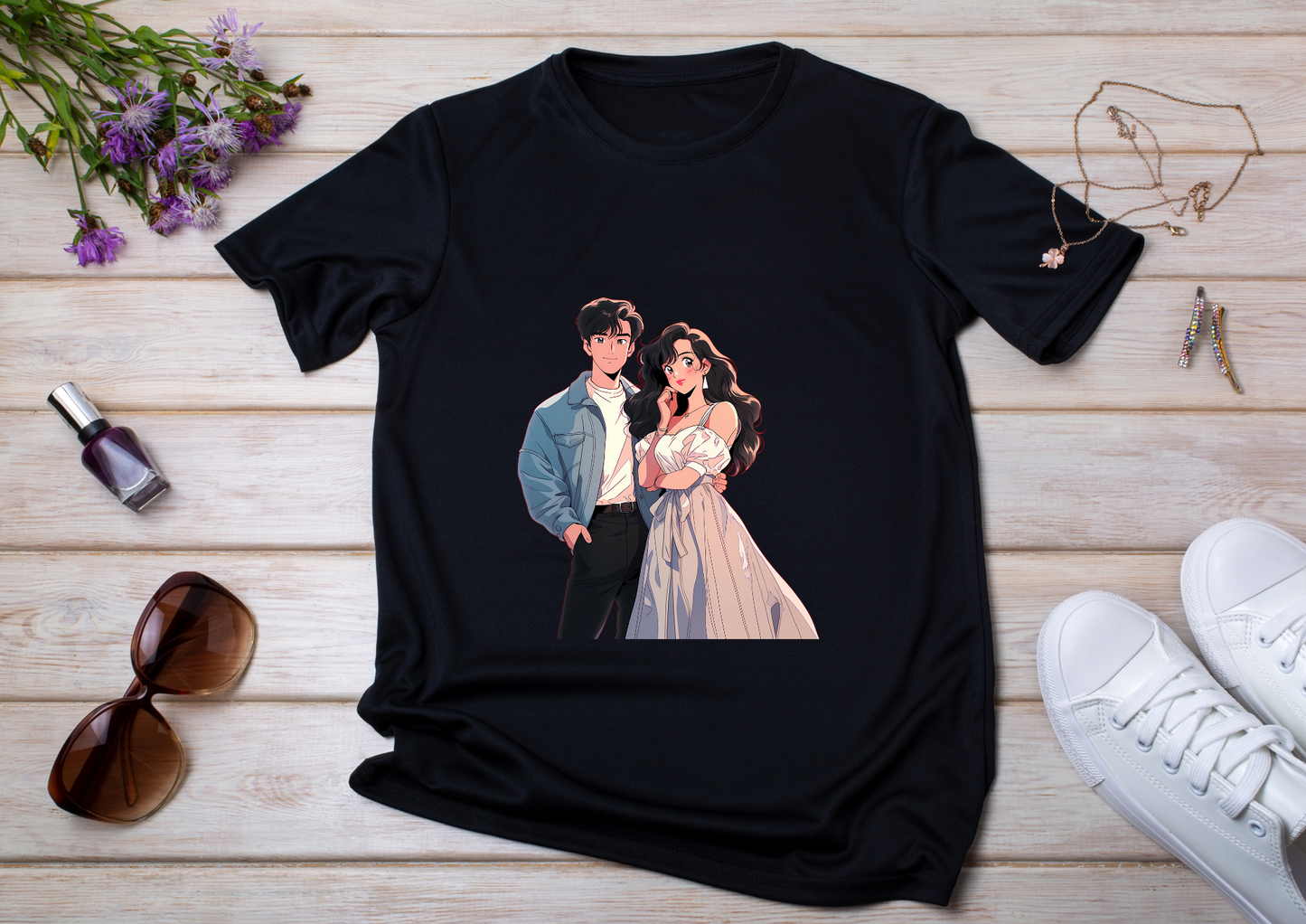 T-shirt Retro Anime Nostalgia – 61 modèles au choix – Noir ou Blanc