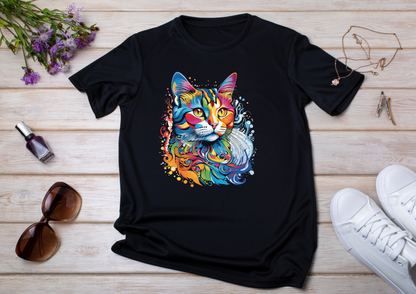 T-shirt Psychedelic Design personnalisé – 100 motifs au choix – Noir ou Blanc