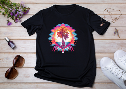T-shirt Psychedelic Design personnalisé – 100 motifs au choix – Noir ou Blanc