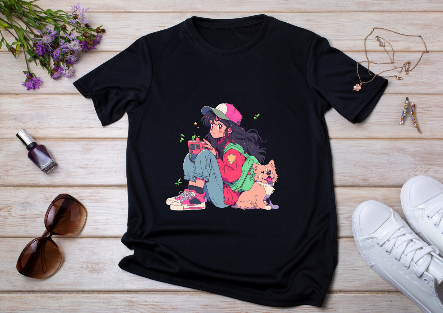 T-shirt Retro Anime Nostalgia – 61 modèles au choix – Noir ou Blanc