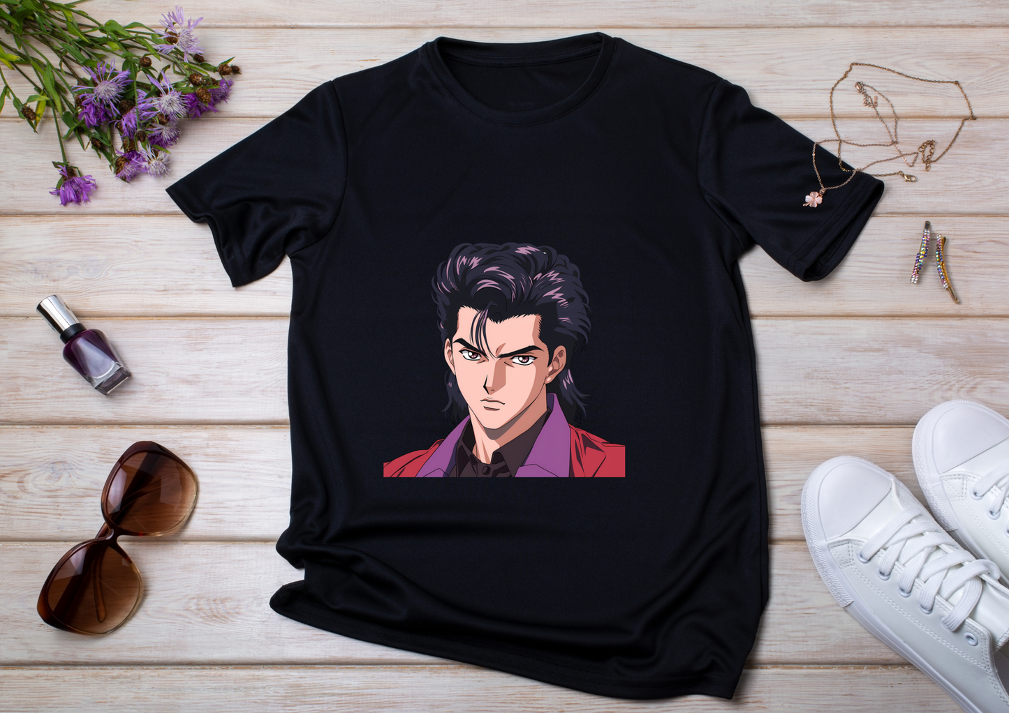 T-shirt Retro Anime Nostalgia – 61 modèles au choix – Noir ou Blanc