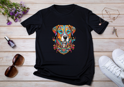 T-shirt Psychedelic Design personnalisé – 100 motifs au choix – Noir ou Blanc