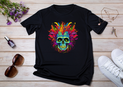 T-shirt Psychedelic Design personnalisé – 100 motifs au choix – Noir ou Blanc