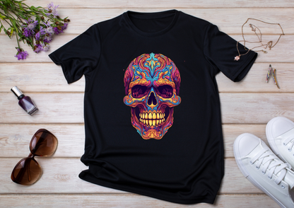 T-shirt Psychedelic Design personnalisé – 100 motifs au choix – Noir ou Blanc