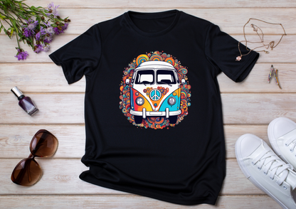 T-shirt Psychedelic Design personnalisé – 100 motifs au choix – Noir ou Blanc