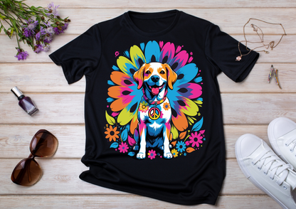 T-shirt Psychedelic Design personnalisé – 100 motifs au choix – Noir ou Blanc