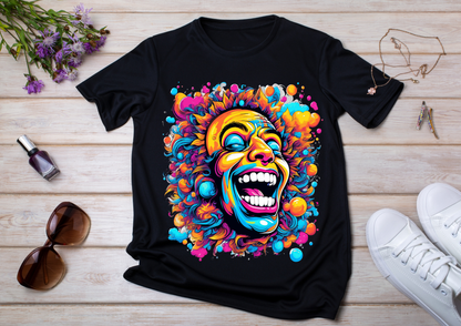 T-shirt Psychedelic Design personnalisé – 100 motifs au choix – Noir ou Blanc