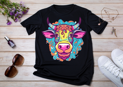T-shirt Psychedelic Design personnalisé – 100 motifs au choix – Noir ou Blanc