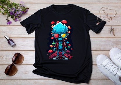 T-shirt Psychedelic Design personnalisé – 100 motifs au choix – Noir ou Blanc
