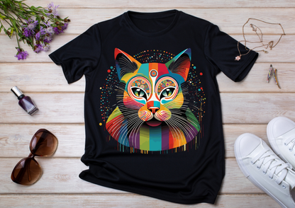 T-shirt Psychedelic Design personnalisé – 100 motifs au choix – Noir ou Blanc